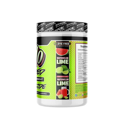 HYPD Supps Yolo Shred Pre-workout Supplement container with watermelon lime flavor on a white background